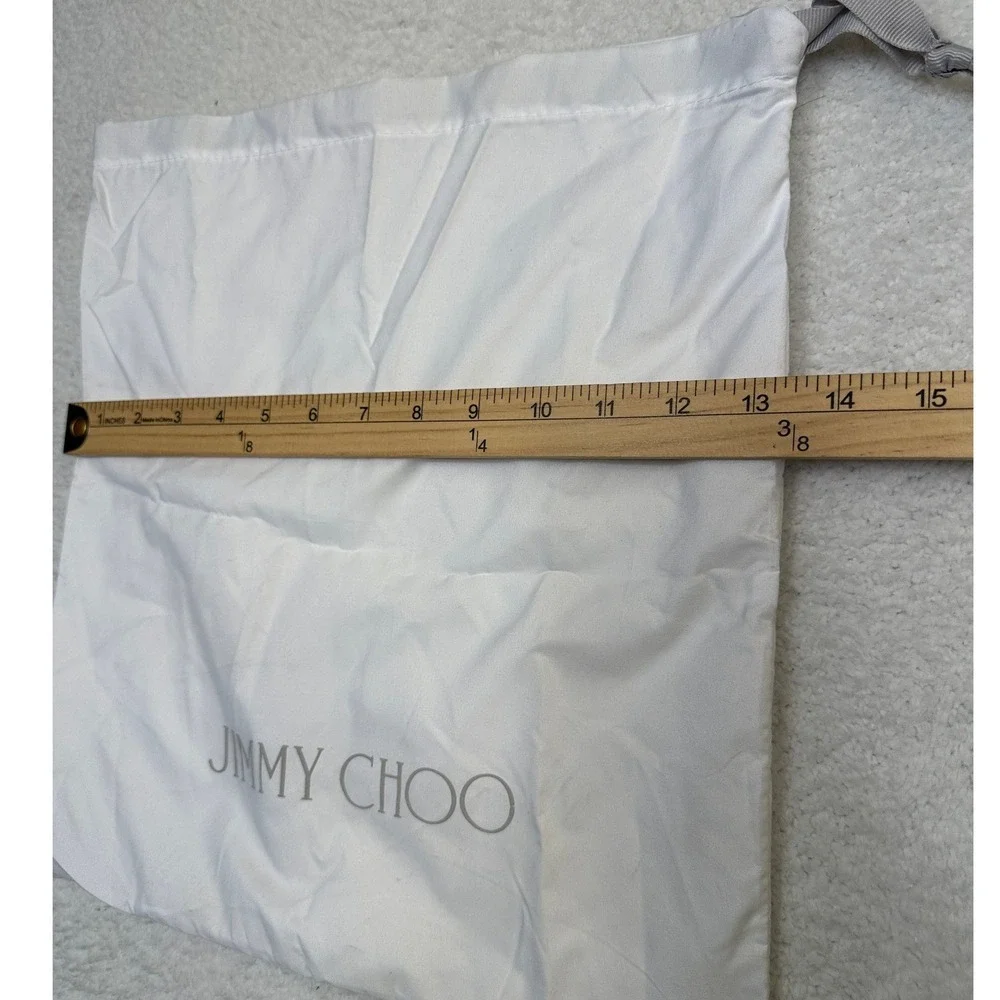 Jimmy Choo White‎ Dust Bag Pouch Made in Italy Polyester 13